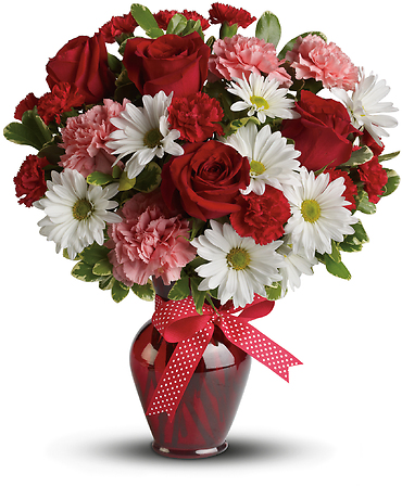 Hugs and Kisses Bouquet with Red Roses