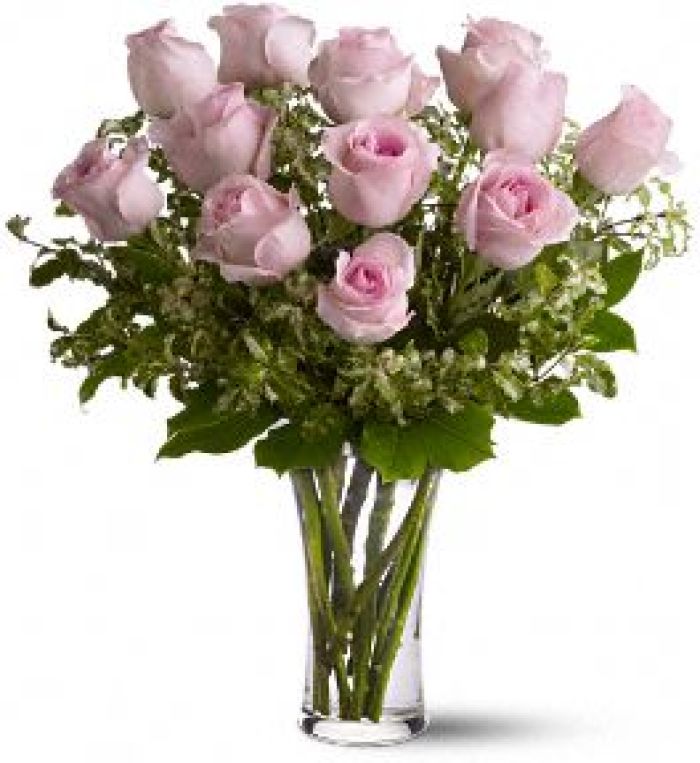 A Dozen Light Pink Roses