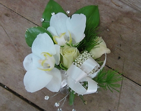 All White Orchids & Roses